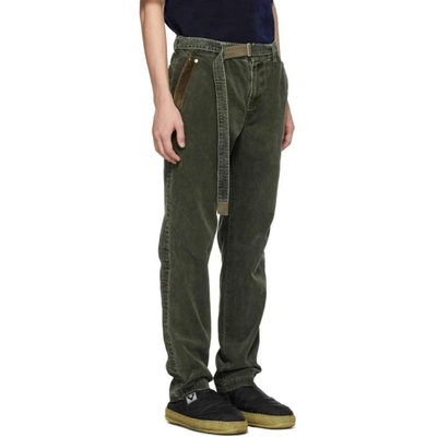 Shop Sacai Khaki Corduroy Trousers In 501 Khaki