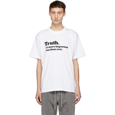 Shop Sacai White Truth T-shirt In 101 White