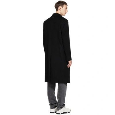 Shop Wooyoungmi Black Double Breasted Long Coat In 921b Black