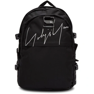 Shop Yohji Yamamoto Black Logo Carrier Backpack