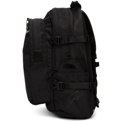 Shop Yohji Yamamoto Black Logo Carrier Backpack