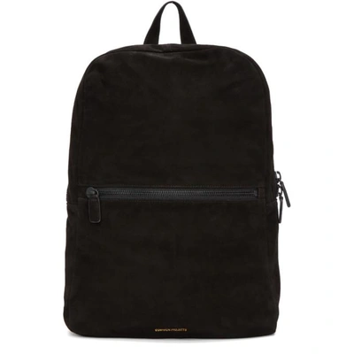 Shop Common Projects Black Suede Simple Backpack In 7574 Black