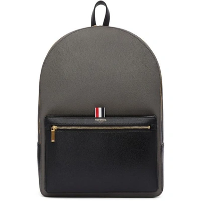 Shop Thom Browne Black And Grey Colorblocked Unstructured Backpack In 001 Black