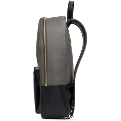 Shop Thom Browne Black And Grey Colorblocked Unstructured Backpack In 001 Black