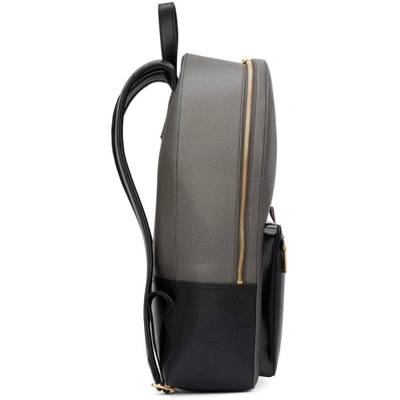 Shop Thom Browne Black And Grey Colorblocked Unstructured Backpack In 001 Black