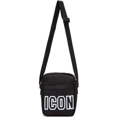 Shop Dsquared2 Black Icon Crossbody Bag In 2124 Black