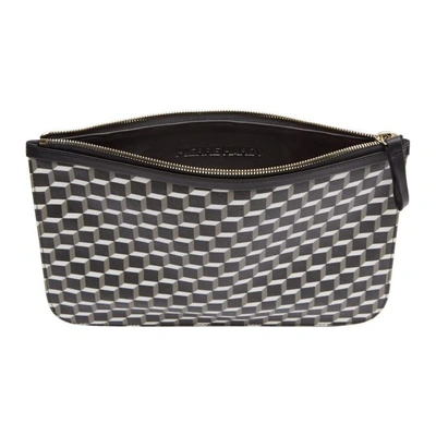 Shop Pierre Hardy Black And White Large Cube Perspective Pouch In Blk/wh/blk