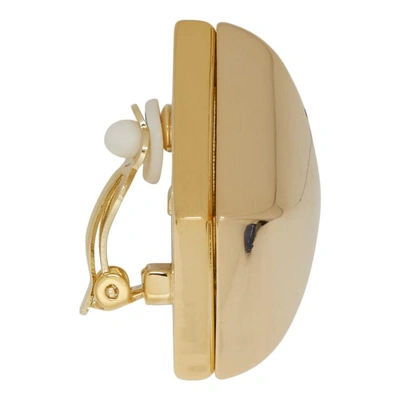 Shop Marc Jacobs Gold Large Stud Clip-on Earrings In 710 Gold