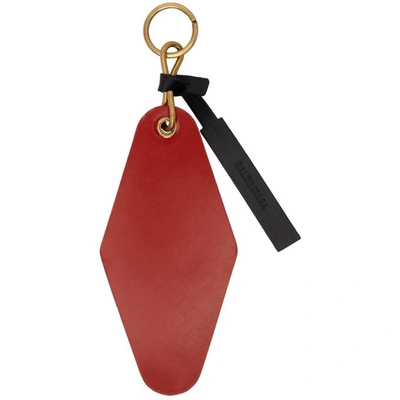Shop Balenciaga Red Hotel Diamond Tag Keychain In 6518 Red