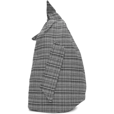 Raf Simons Black and White Eastpak Edition Plaid Sling Backpack