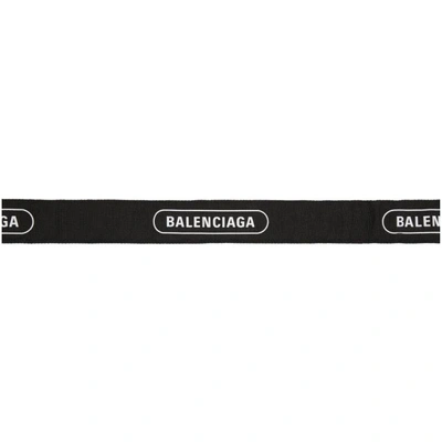 Shop Balenciaga Black Logo Belt In 1064blkwht