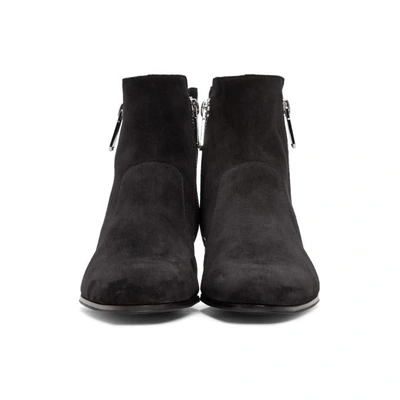 Shop Balmain Black Suede Anthos Boots In 176 Black