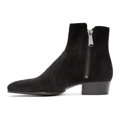 Shop Balmain Black Suede Anthos Boots In 176 Black