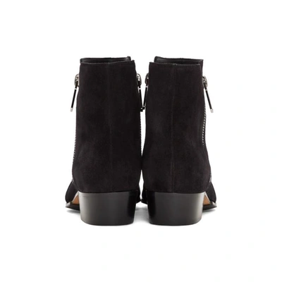 Shop Balmain Black Suede Anthos Boots In 176 Black