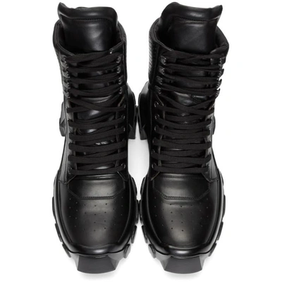 Shop Rick Owens Black Tractor Dunk Boots