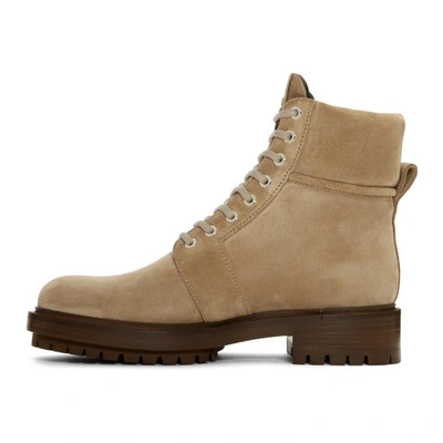 BALMAIN TAN SUEDE RANGER ARMY BOOTS