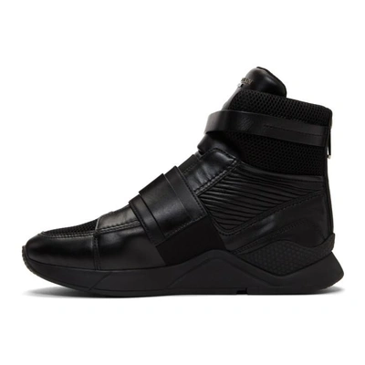 Shop Balmain Black Exton High-top Sneakers In 176 Black