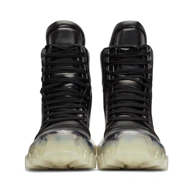 Shop Rick Owens Black Clear Sole Tractor Dunk Boots