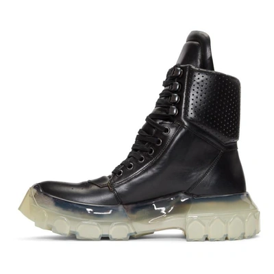 Shop Rick Owens Black Clear Sole Tractor Dunk Boots