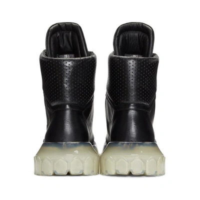 Shop Rick Owens Black Clear Sole Tractor Dunk Boots