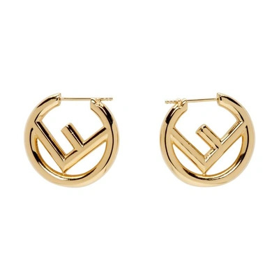 Shop Fendi Gold Small F Is  Earrings In F0cfk Gold