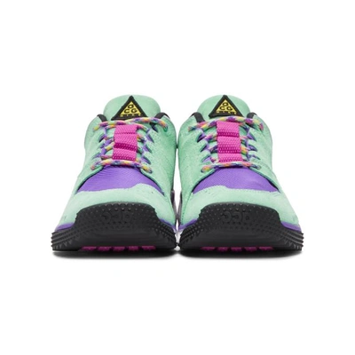 Shop Nike Green & Purple Acg Dog Mountain Sneakers