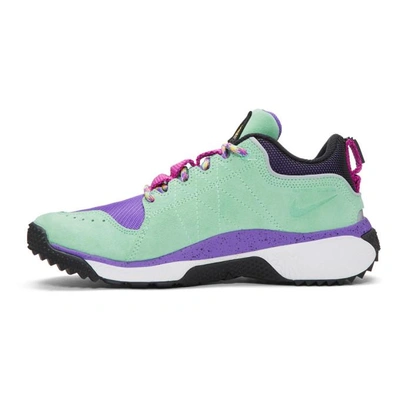 Shop Nike Green & Purple Acg Dog Mountain Sneakers