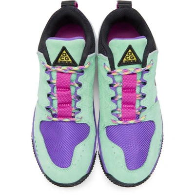 Shop Nike Green & Purple Acg Dog Mountain Trainers