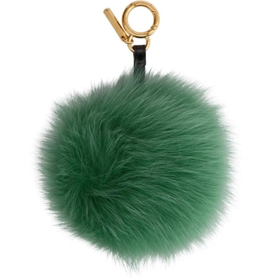 Shop Fendi Green Fur Forever  Keychain In F14u5 Vert