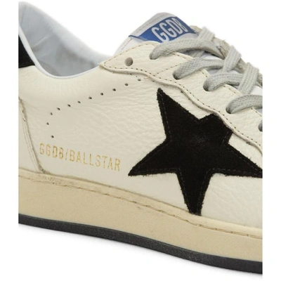 Shop Golden Goose White Ball Star Sneakers In Cream Print
