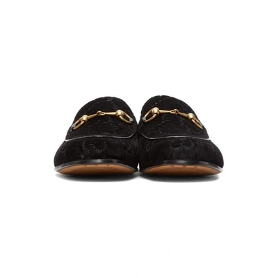 Shop Gucci Black Velvet Jordaan Gg Loafers In 1000 Black