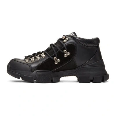 Shop Gucci Black Flashtrek High-top Sneakers In 1000 Nero