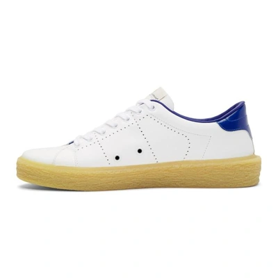 Shop Golden Goose White And Blue Tennis Sneakers In White-blue