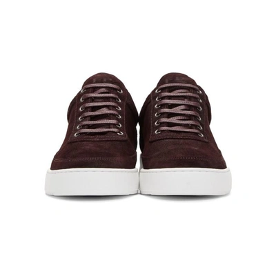 Shop Filling Pieces Burgundy Waxed Suede Sneakers