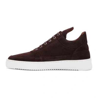Shop Filling Pieces Burgundy Waxed Suede Sneakers