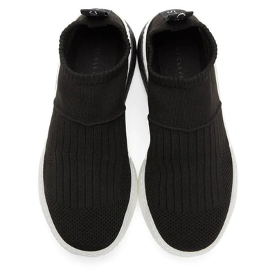 Shop Stella Mccartney Black Loop Sock Sneakers In 1006 Black/