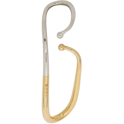 CHARLOTTE CHESNAIS 金色和银色搭配的单侧 MIRAGE 耳环