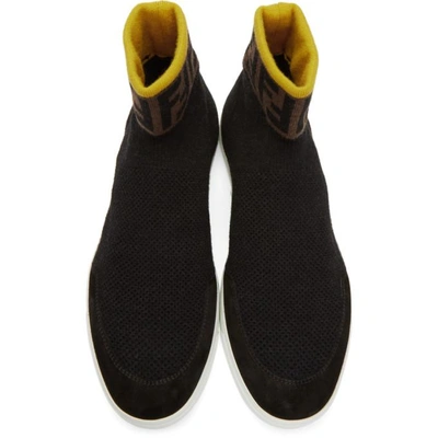 Shop Fendi Black Forever  Knit Sneakers In F13so.blk.y