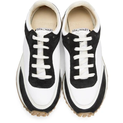 Shop Spalwart White And Black Tempo Low Sneakers