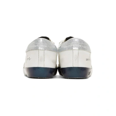 Shop Golden Goose White Iridescent Sole Superstar Sneakers