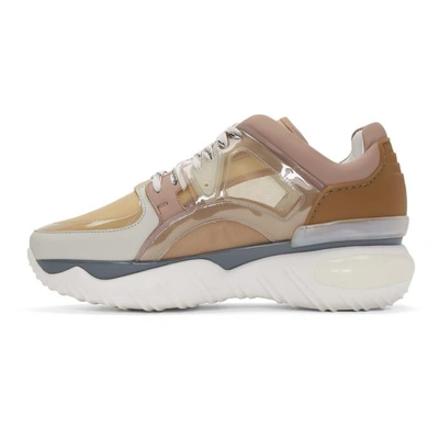 Shop Fendi Pink And Beige Translucent Vinyl Sneakers In F13tl.multi