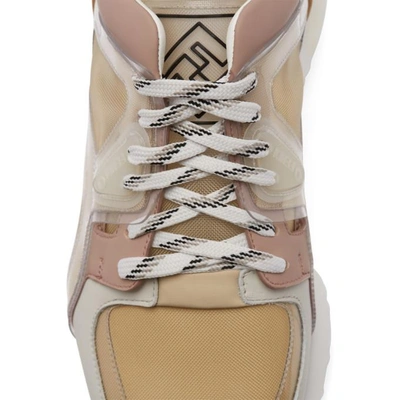 Shop Fendi Pink And Beige Translucent Vinyl Sneakers In F13tl.multi