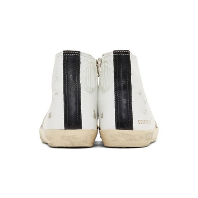 Shop Golden Goose White Francy Swarovski Thong High Top Sneakers