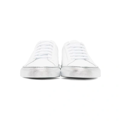 Shop Common Projects White & Silver Achilles Low Sneakers
