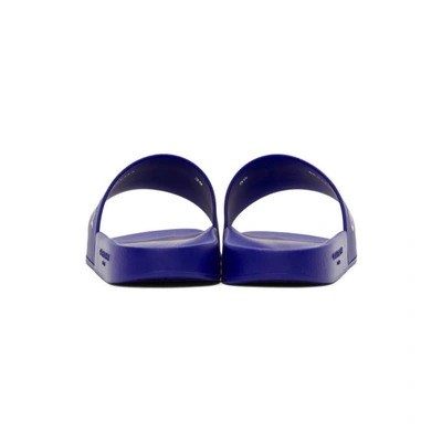Shop Givenchy Blue Logo Slides In 422elecblue