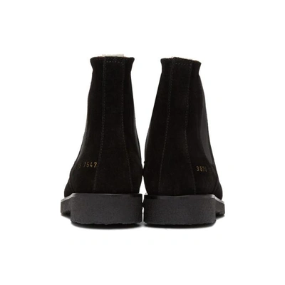Shop Common Projects Woman By  Black Suede Chelsea Boots In 7547 Black