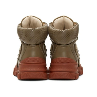 Shop Gucci Khaki And Red Flashtrek Boots In 2364 Ardesi