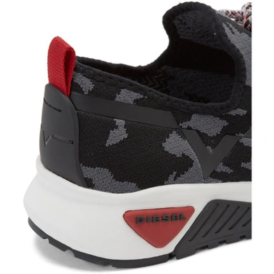 Shop Diesel Black Camo S-kby Running Sneakers In H6458