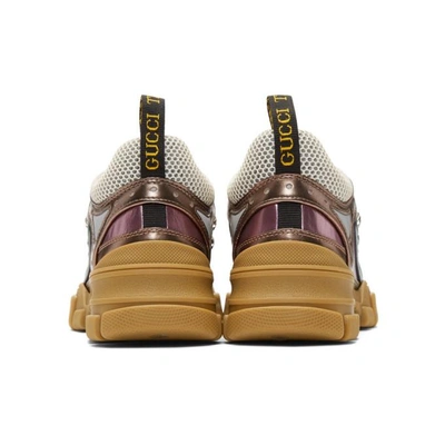 Shop Gucci Pink And Green Flashtrek Sneakers In 8267 Rame