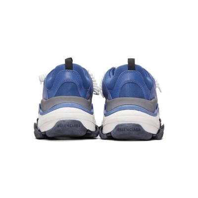 Shop Balenciaga Blue & Grey Triple S Sneakers